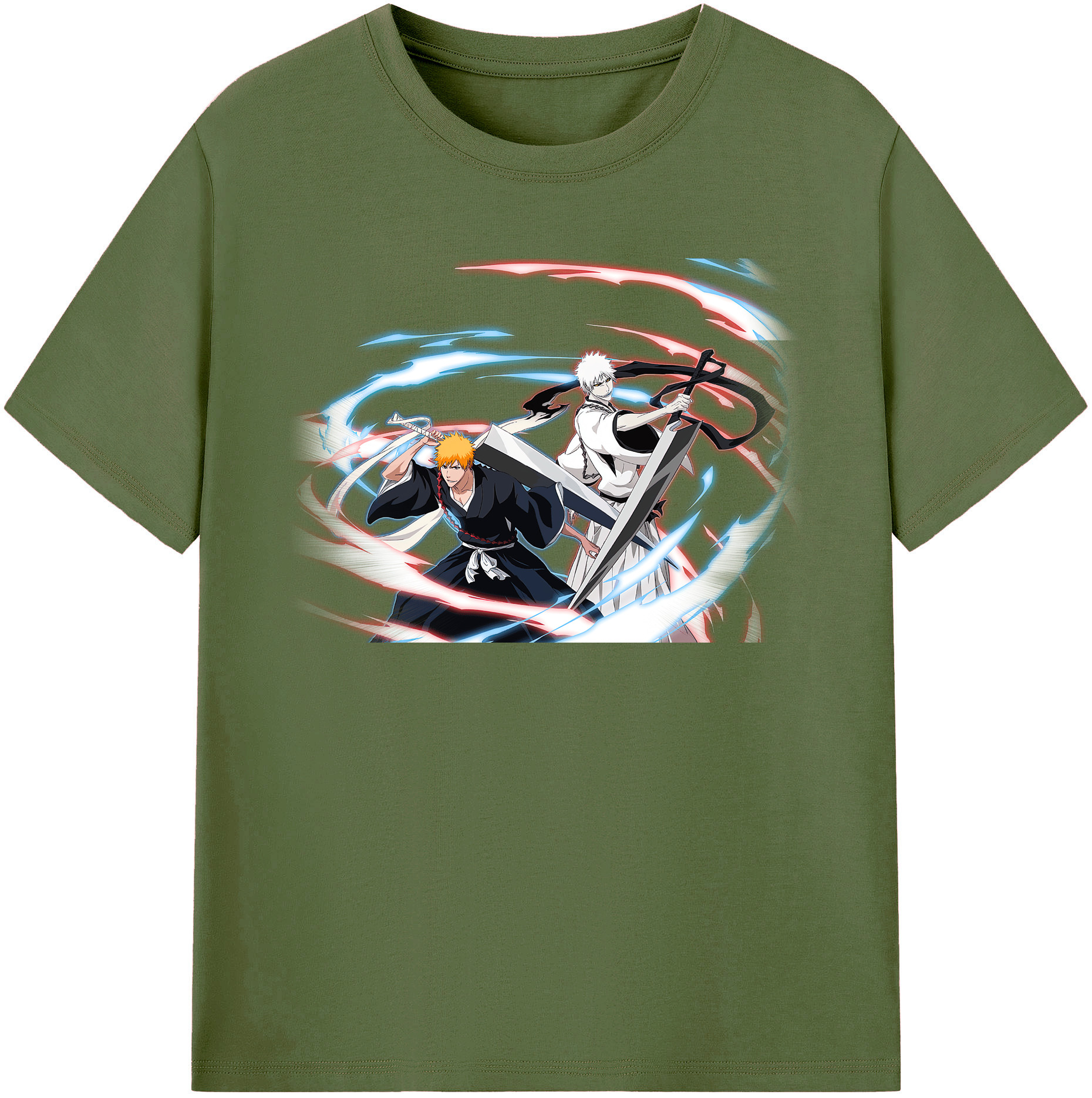 （画像用） ブリーチ 黒崎一護（くろさき いちご）BLEACH Kurosaki Ichigo 綿100％半袖Tシャツ（フロントプリント）